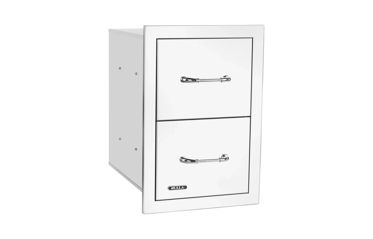 Outdoor Kitchen Drawer Bull 304 Stainless Steel Double Drawer with Reveal, 56990