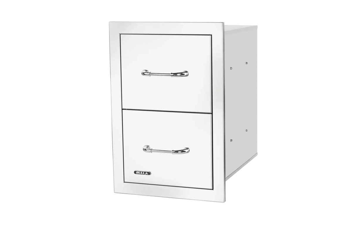 Outdoor Kitchen Drawer Bull 304 Stainless Steel Double Drawer with Reveal, 56990