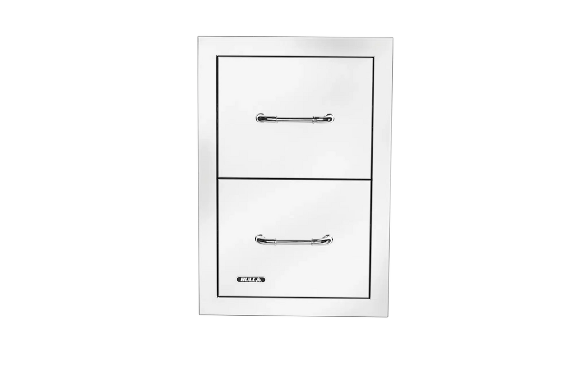 Outdoor Kitchen Drawer Bull 304 Stainless Steel Double Drawer with Reveal, 56990