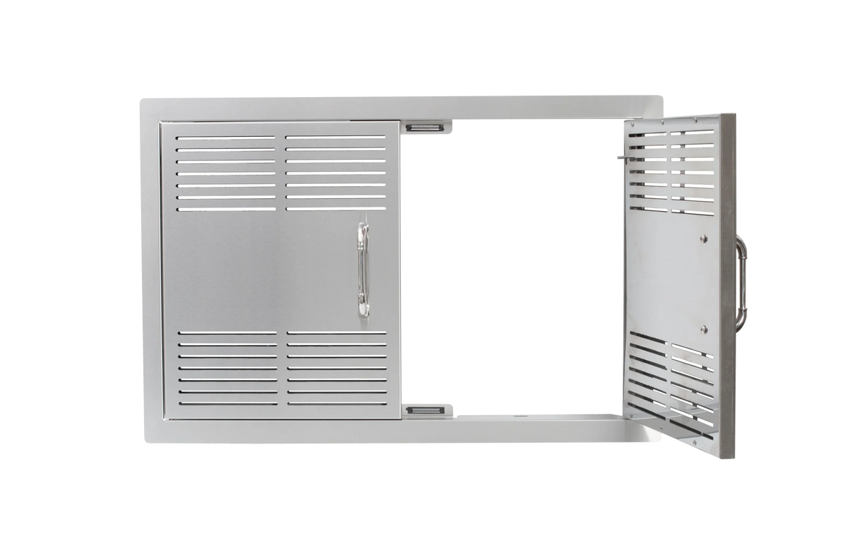 Outdoor Kitchen Access Door Bull 30" 304 Stainless Steel Vented Double Access Door with Reveal, 45580