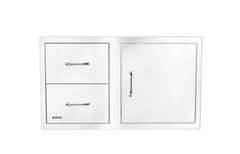 Outdoor Kitchen Door & Drawer Bull Reversible 30" 304 Stainless Steel Door & Drawer Combo with Reveal, 25890
