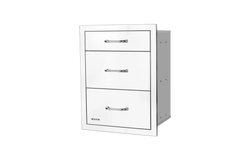 Outdoor Kitchen Drawer Bull 304 Stainless Steel Triple Drawer System with Reveal, Soft-Close, 58120