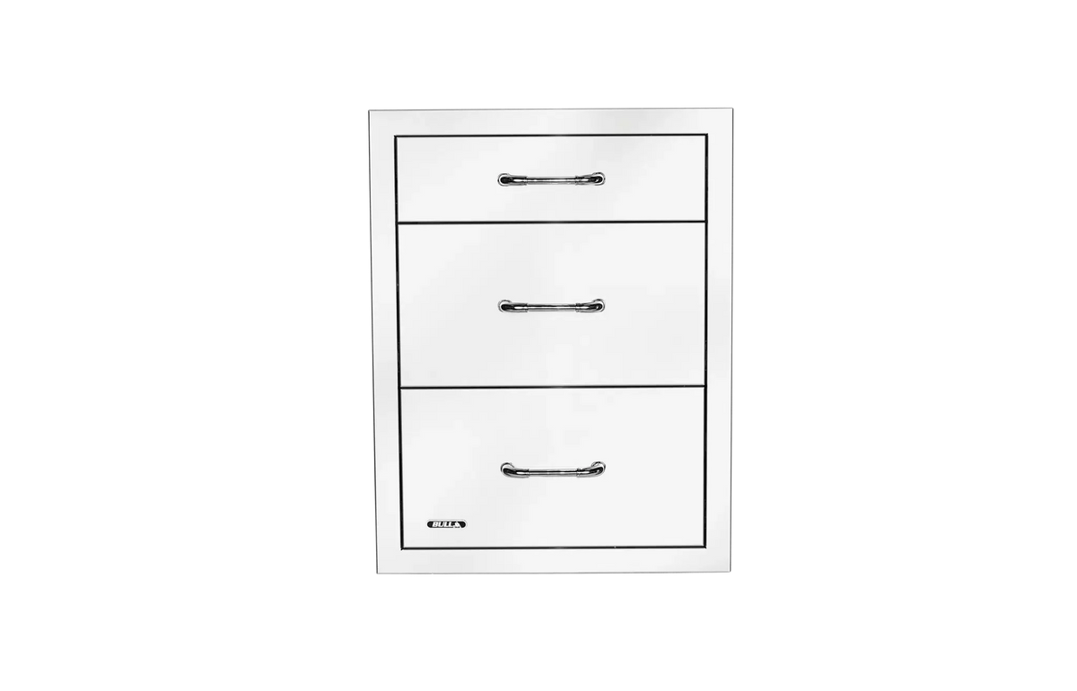 Outdoor Kitchen Drawer Bull 304 Stainless Steel Triple Drawer System with Reveal, Soft-Close, 58120