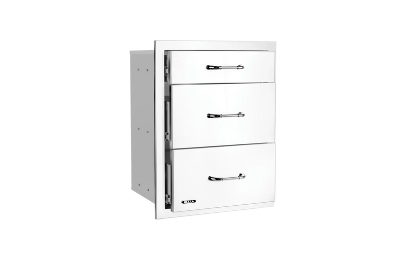 Outdoor Kitchen Drawer Bull 304 Stainless Steel Triple Drawer System with Reveal, Soft-Close, 58120