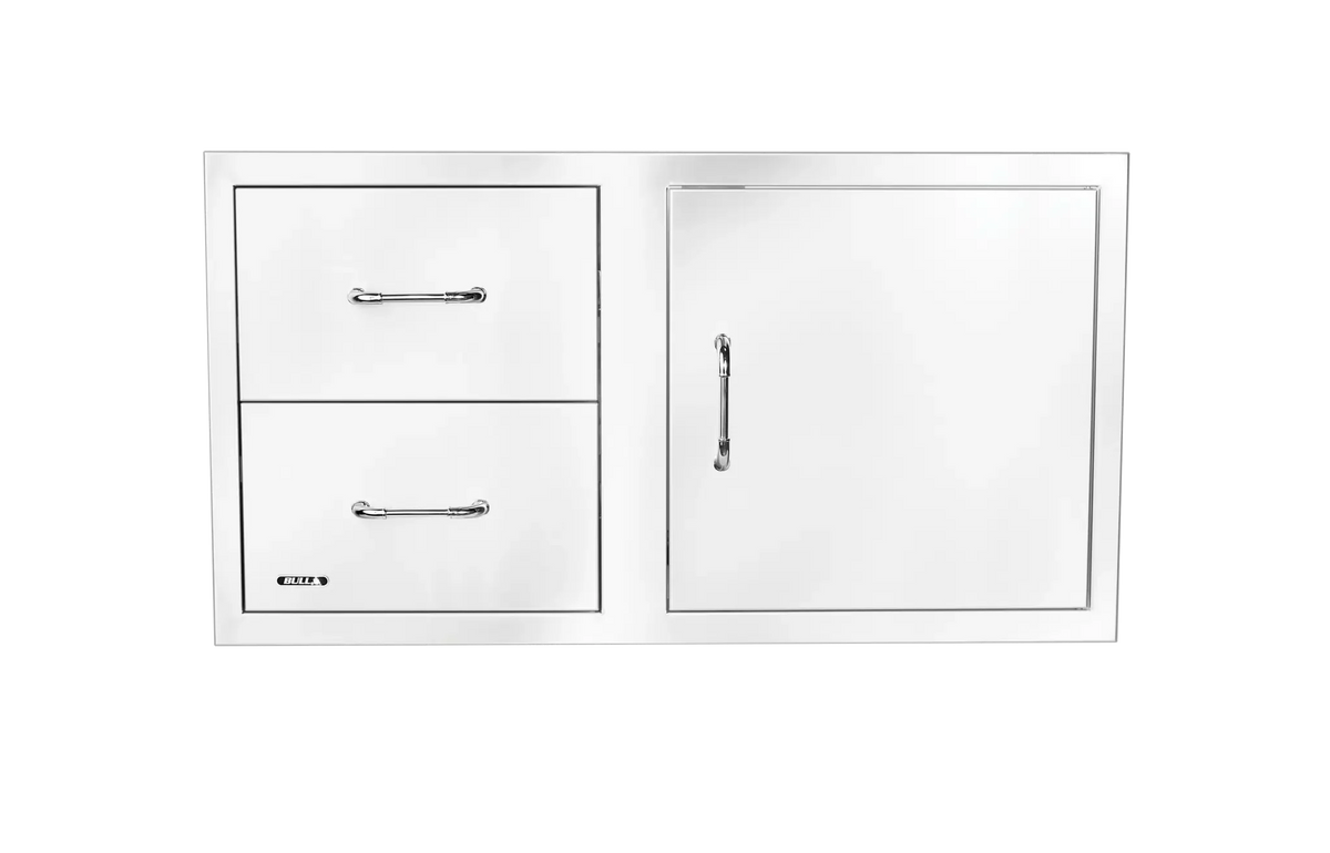 Outdoor Kitchen Door & Drawer Bull Reversible 38" 304 Stainless Steel Door & Drawer Combo with Reveal, 55890