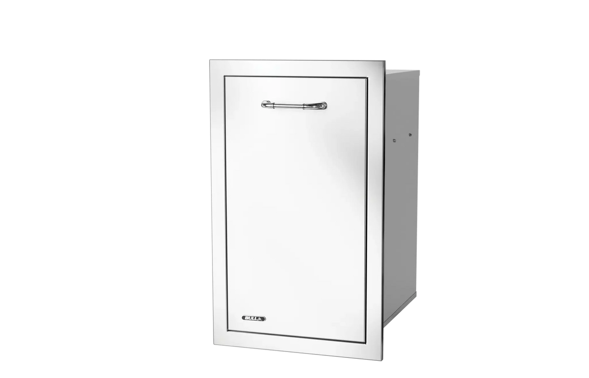 Outdoor Kitchen Drawer Bull Slim 304 Stainless Steel 10-Gallon Trash Drawer with Reveal, Trash Can Included, 56960