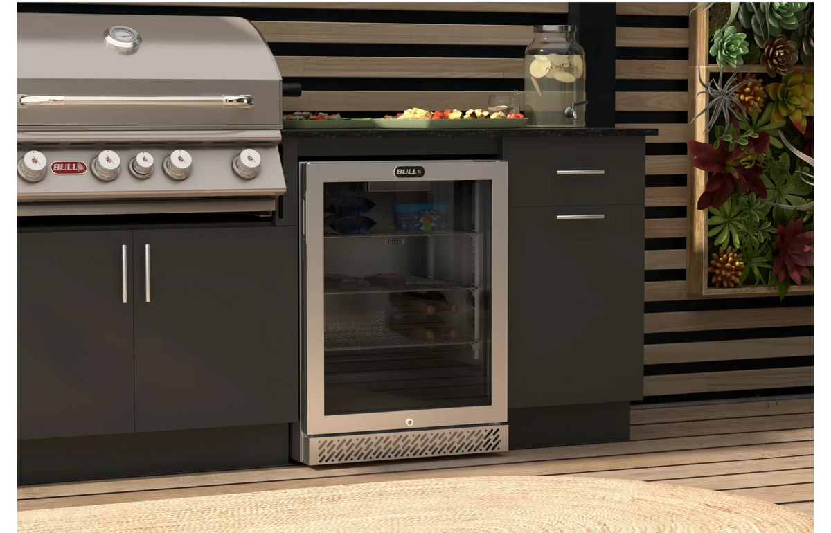 Outdoor Refrigerator Bull Premium Outdoor-Rated Refrigerator with Glass Door, 4.9 Cu. Ft., 304 Stainless, 13100