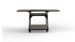 Pizza Oven Cart Bull Dual Fuel Pizza Oven Cart Bottom with Locking Casters & Acacia Shelves, 69577