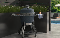 Kamado Grill Bull Blackhorn 24" Ceramic Kamado Charcoal Grill with Cart & Axis Multi-Level System, 74200