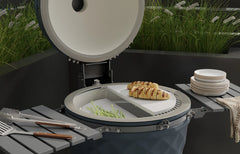 Kamado Grill Bull Blackhorn 24" Ceramic Kamado Charcoal Grill with Cart & Axis Multi-Level System, 74200