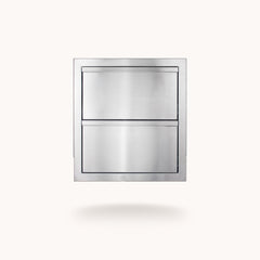 Outdoor Kitchen Cabinets & Components American Made Grills 18" Deluxe 2-Drawer Unit, Stainless Steel, DR2-18-AMG