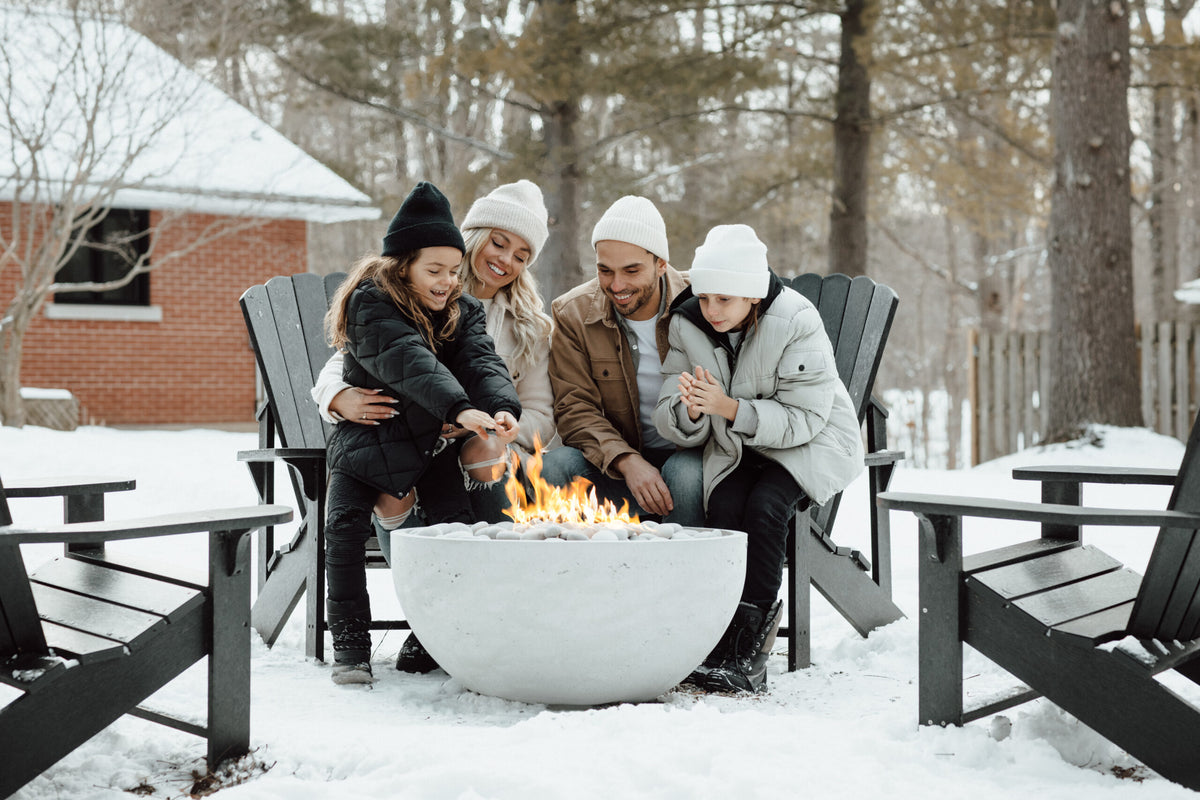 Fire Pits & Fire Tables HPC Fire Serenade 40" Lightweight Concrete Gas Fire Pit by Dekko