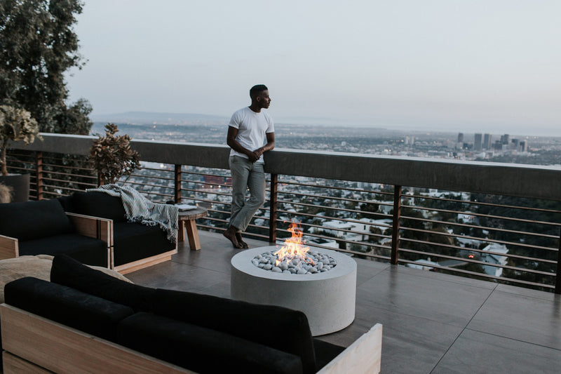 Fire Pits & Fire Tables HPC Fire Belmont Lightweight Concrete Gas Fire Pit by Dekko