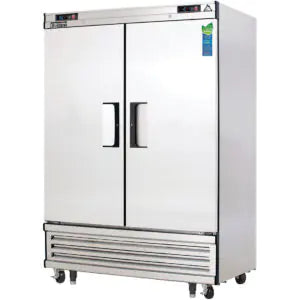 Reach-In Dual Temperature Refrigerator/Freezer-Everest EBRF2 Dual-Temperature Bottom-Mount Reach-In Refrigerator/Freezer, 2 Solid Swing Doors, 54 1/8" x 33 1/8" x 77", 115V