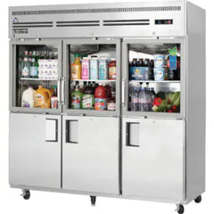 Reach-In Refrigerator-Everest EGSH6 Top-Mount 71 Cu Ft 6 Half-Door Solid/Glass Reach-In Refrigerator, 115V
