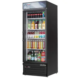 Glass Door Merchandiser Refrigerator-Everest EMGR24B Glass Door Merchandiser Refrigerator - 25 Cu Ft, Black
