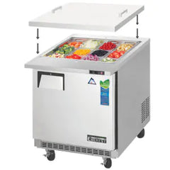 Refrigerated Prep Table-Everest EOTP1 Open Top Prep Refrigerator (Back Mount), 8 Cu. Ft., 115-60-1
