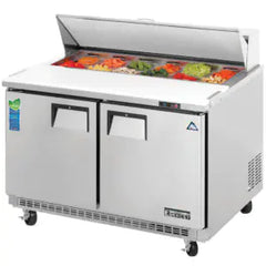 Refrigerated Prep Table-Everest EPBNR2 Back-Mount Food Prep Table Refrigerator - 47 1/2" 2-Door, 13 Cu. Ft., 115V