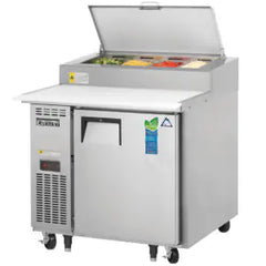 Refrigerated Prep Table-Everest EPPR1 Side-Mount Pizza Prep Table Refrigerator - 9 Cu Ft, 115V
