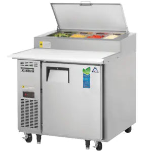 Refrigerated Prep Table-Everest EPPR1 Side-Mount Pizza Prep Table Refrigerator - 9 Cu Ft, 115V