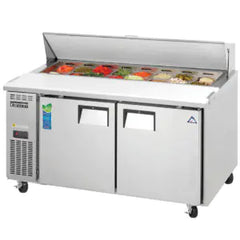 Refrigerated Prep Table-Everest EPWR2 Side-Mount Sandwich Prep Table Refrigerator - 17 Cu Ft, 2 Door, 115V