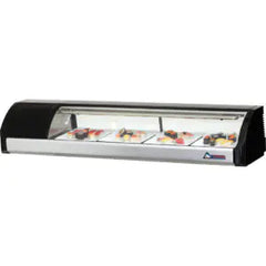 Countertop Refrigerated Display Case-Everest ESC59L 59" Countertop Refrigerated Sushi Display Case, 2 Cu Ft, Sliding Glass Doors, 115V
