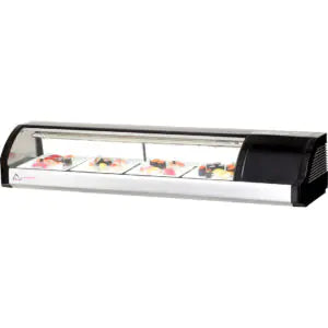 Countertop Refrigerated Display Case-Everest ESC59R Countertop Refrigerated Display Case - 59" - Right Mount - Sliding Glass Doors - Black - 115V