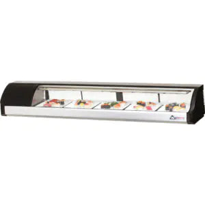 Countertop Refrigerated Display Case-Everest ESC71L Countertop Refrigerated Sushi Display Case - 71" Black, 115V