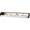 Countertop Refrigerated Display Case-Everest ESC83L Countertop Refrigerated Sushi Display Case - 82 5/8" L, 3 Cu Ft, Sliding Glass Doors, Left Mount, Black
