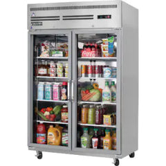 Reach-In Refrigerator-Everest ESGR2 Top-Mount 2 Glass Door Refrigerator, 48 Cu Ft, 115-60-1