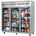 Reach-In Refrigerator-Everest ESGR3A 3-Door Top-Mount Glass Door Reach-In Refrigerator, 71 Cu Ft, 115V