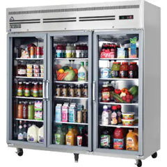 Reach-In Refrigerator-Everest ESGR3A 3-Door Top-Mount Glass Door Reach-In Refrigerator, 71 Cu Ft, 115V