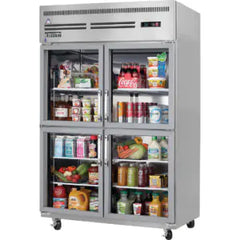 Reach-In Refrigerator-Everest ESGRH4 Top-Mount 4 Glass Door Refrigerator - 48 Cu Ft, 115V