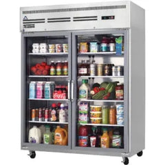 Reach-In Refrigerator-Everest ESGWR2 Top-Mount 2 Glass Door Refrigerator - 55 Cu Ft, 115V