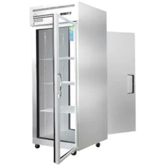 Reach-In Refrigerator-Everest ESPT-1G-1S Top-Mount Pass-Thru Refrigerator – Solid/Glass Combo Doors, 115V