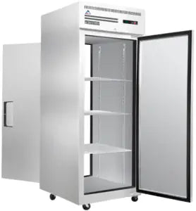 Reach-In Refrigerator-Everest ESPT-1S-1S Top-Mount Pass-Thru Refrigerator - 4 Solid Doors, Stainless Steel, 115-60-1