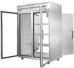 Reach-In Refrigerator-Everest ESPT-2G-2S Top-Mount Pass-Thru Refrigerator (4-Door Solid/Glass Combo), 115V