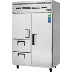 Reach-In Dual Temperature Refrigerator/Freezer-Everest ESRF2D2 Dual-Temperature Top-Mount Reach-In Refrigerator/Freezer with Solid Door & Drawers, 115V