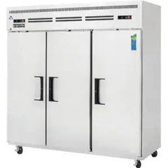 Reach-In Dual Temperature Refrigerator/Freezer-Everest ESRF3 Dual-Temperature Top-Mount Reach-In with 3 Solid Swing Doors