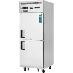 Reach-In Dual Temperature Refrigerator/Freezer-Everest ESRFH2 Dual Temperature Top-Mount Reach-In Refrigerator/Freezer, 22 Cu Ft, Stainless Steel, 115V