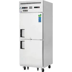 Reach-In Dual Temperature Refrigerator/Freezer-Everest ESRFH2 Dual Temperature Top-Mount Reach-In Refrigerator/Freezer, 22 Cu Ft, Stainless Steel, 115V