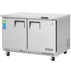 Undercounter Freezer-Everest ETBF2 Back-Mounted Undercounter Freezer - 14 Cu Ft, 2 Solid Swing Doors, 115V