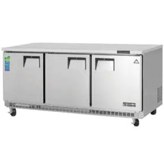 Undercounter Freezer-Everest ETBF3 Back-Mount 3-Door Undercounter Freezer, 22 Cu Ft, 115V