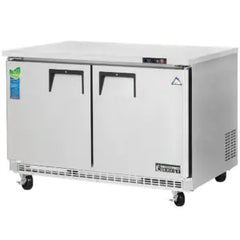 Undercounter Refrigerator-Everest ETBR2 Back-Mounted Undercounter Refrigerator - 2 Solid Doors, 14 Cu Ft, 115-60-1