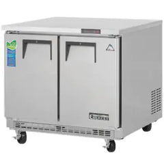 Undercounter Freezer-Everest ETBSF2 Back-Mounted Undercounter Freezer - 2 Solid Swing Doors, 10 Cu Ft, 115-60-1