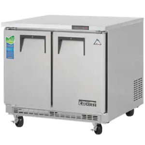 Undercounter Freezer-Everest ETBSF2 Back-Mounted Undercounter Freezer - 2 Solid Swing Doors, 10 Cu Ft, 115-60-1