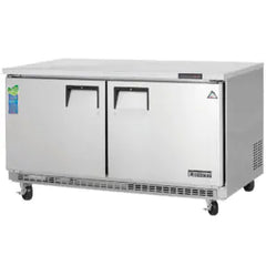 Undercounter Freezer-Everest ETBWF2 Back-Mounted Undercounter Freezer - 18 Cu Ft, 2 Swing Solid Doors, 115V