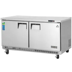 Undercounter Refrigerator-Everest ETBWR2 Back-Mount Undercounter Refrigerator - 2 Solid Swing Doors, 18 Cu. Ft., 115-60-1