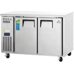 Undercounter Freezer-Everest ETF2-24 Side-Mount 24" Deep 2-Door Undercounter Freezer, Stainless Steel, 115V