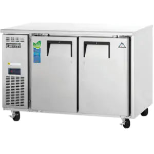 Undercounter Freezer-Everest ETF2-24 Side-Mount 24" Deep 2-Door Undercounter Freezer, Stainless Steel, 115V